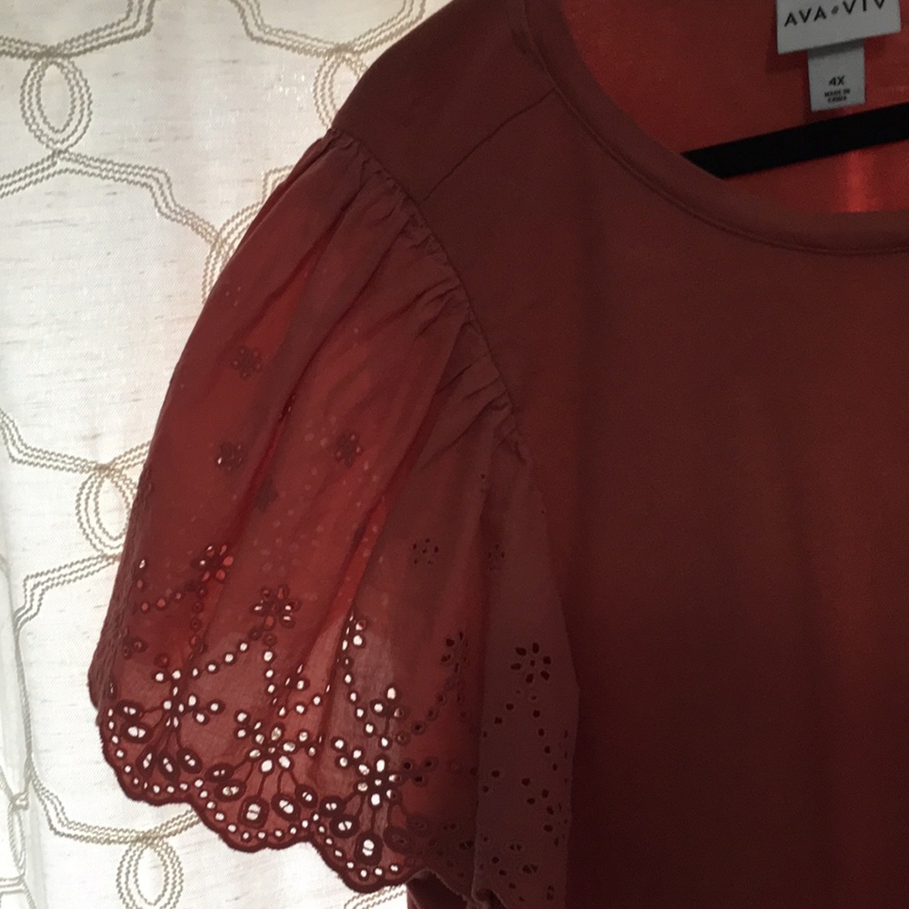 Light Orange blouse, like new condition, only been worn a few times!
